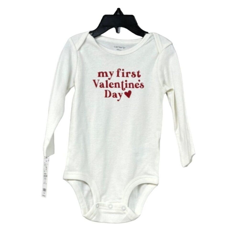 Carter's "My First Valentines Day Onesie, White, Sz. 12M
